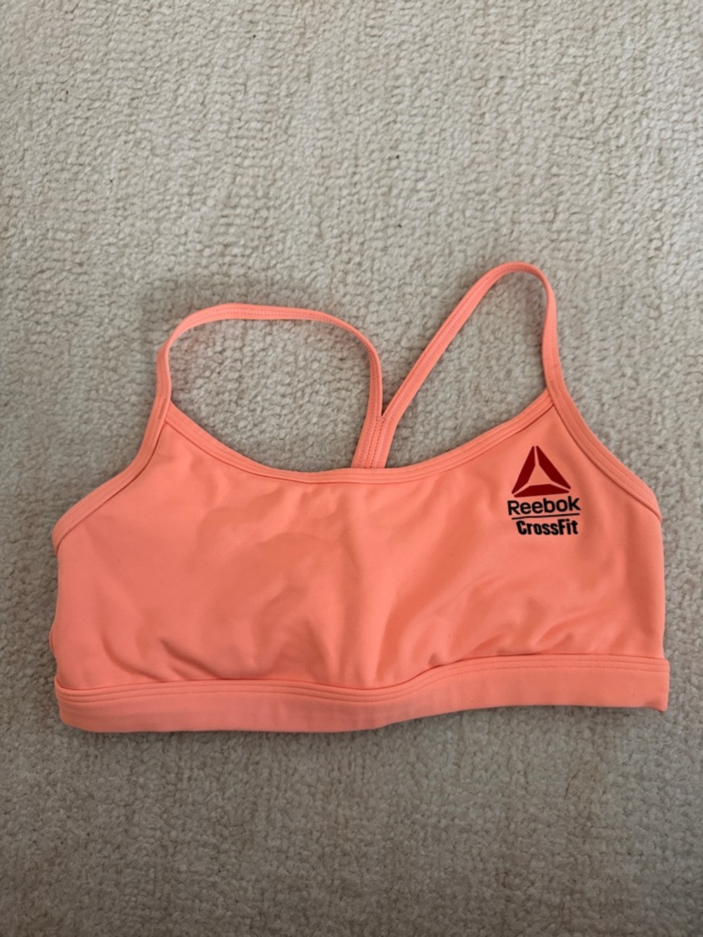 Reebok Coral Peach Strappy CrossFit Sports Bra